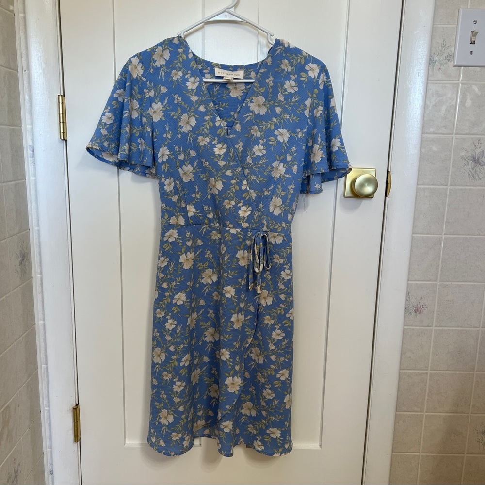 Monteau Blue Floral Midi Dress